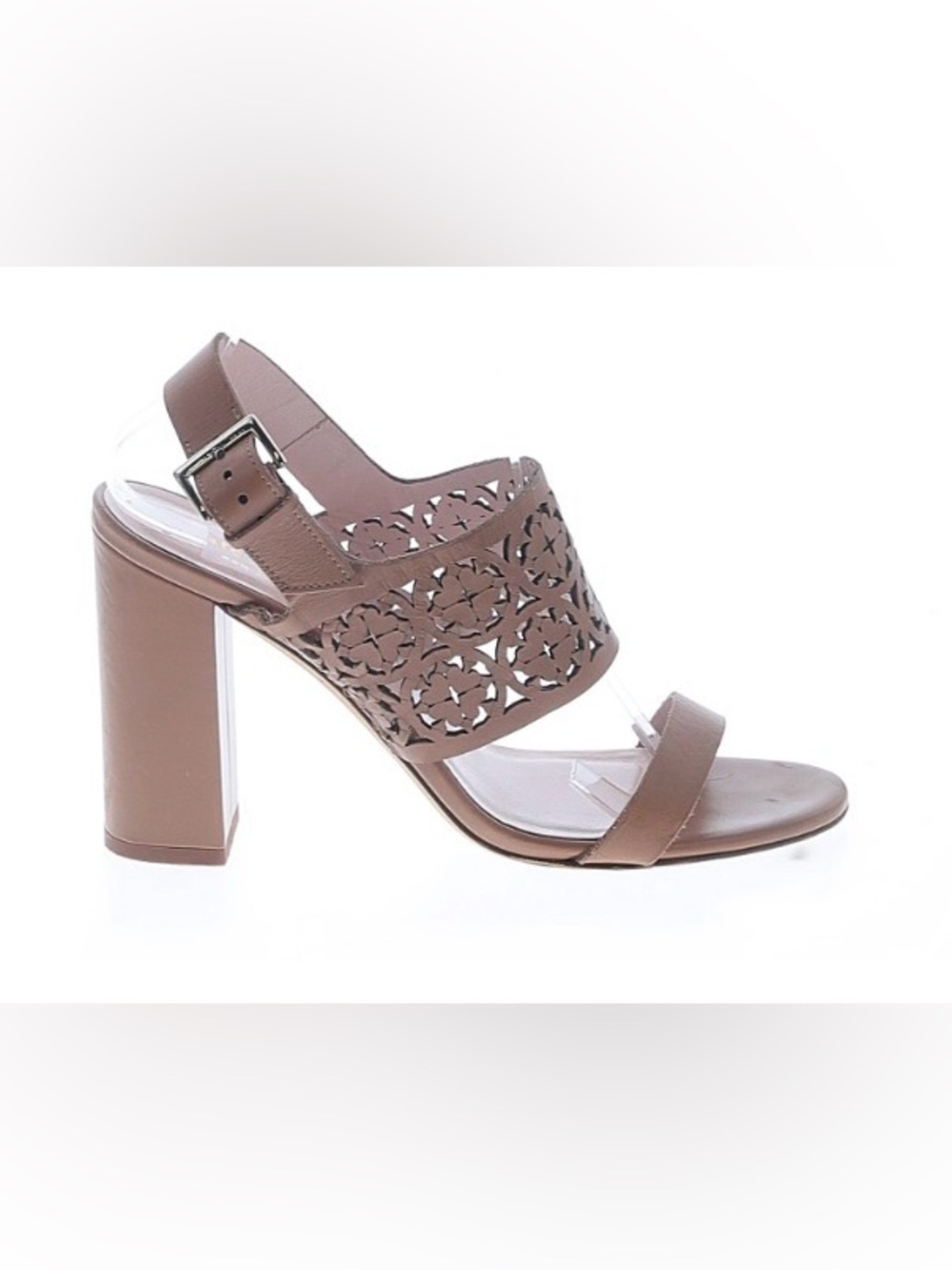 Kate Spade laser-cut block heel sandals, size 8, GUC